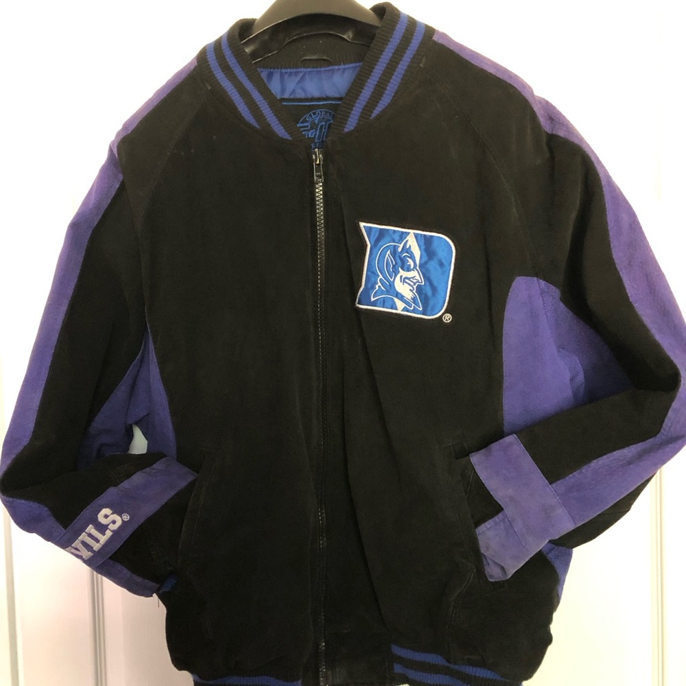 Duke Blue Devils 100% Leather Bomber Jacket
